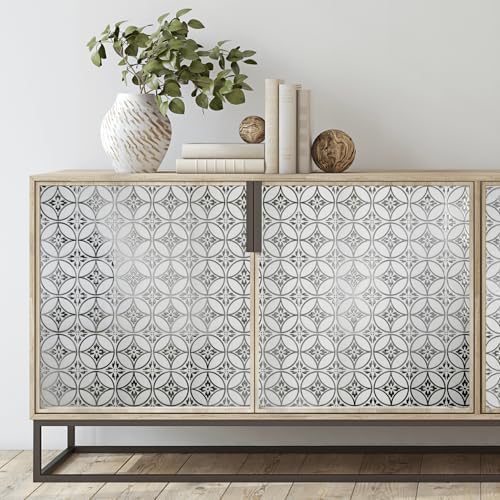 ماين ستريت 24 حزمة من بلاط ورق الحائط مقاس 8 × 8 بوصة بتصميم دوائر زهرية للمطبخ باكسبلاش. قشر والصق باكسبلاش الصديق للمستأجر. بلاط حائط ورقي ذاتي اللصق لمنزلك - Image 3